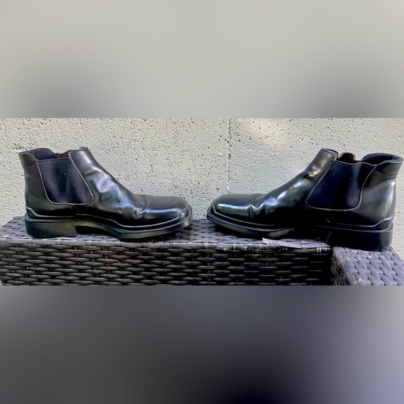 Mens’s Prada square toe black Italian leather boot size 10 1/2 - Picture 2 of 9